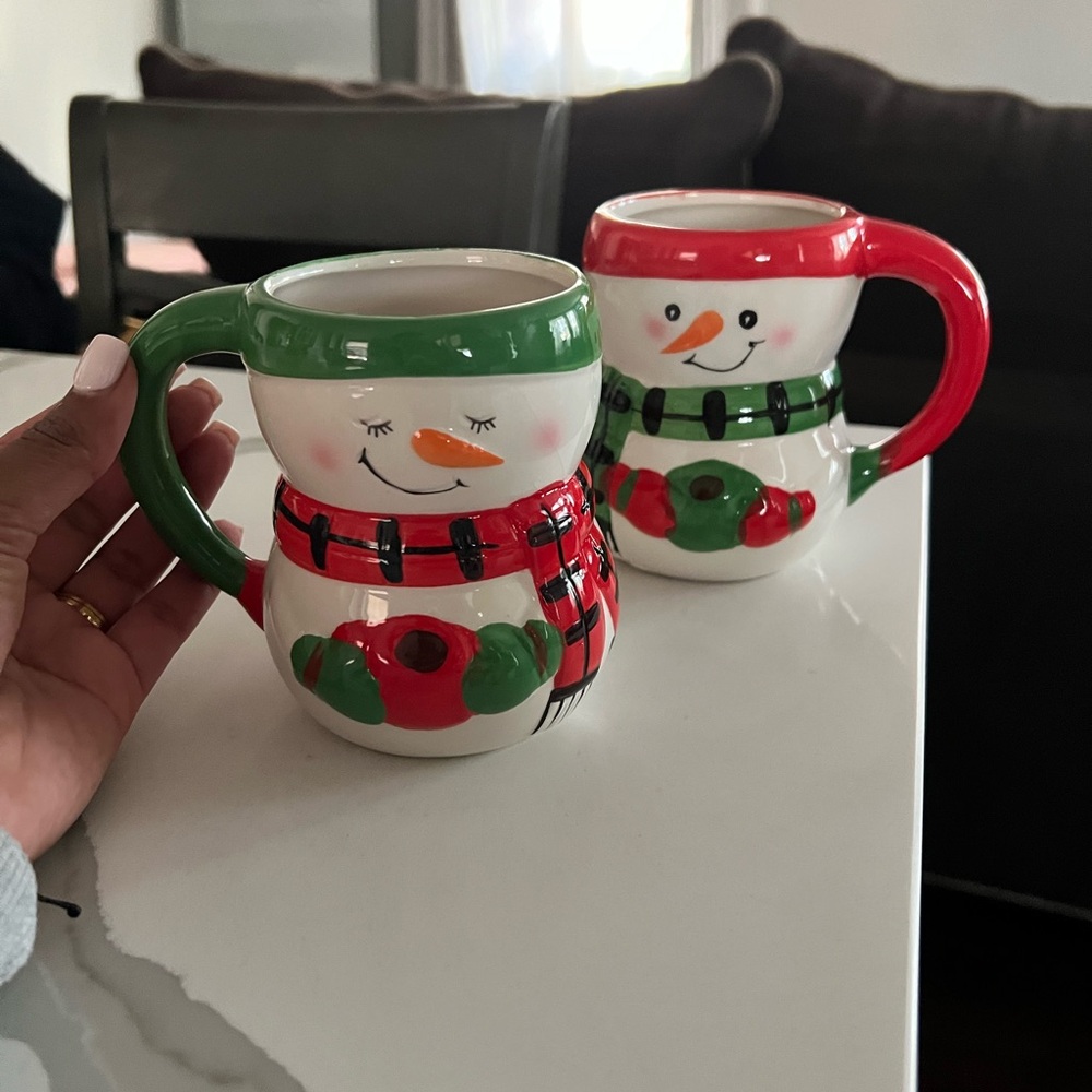 Festive Snowman Mugs Set